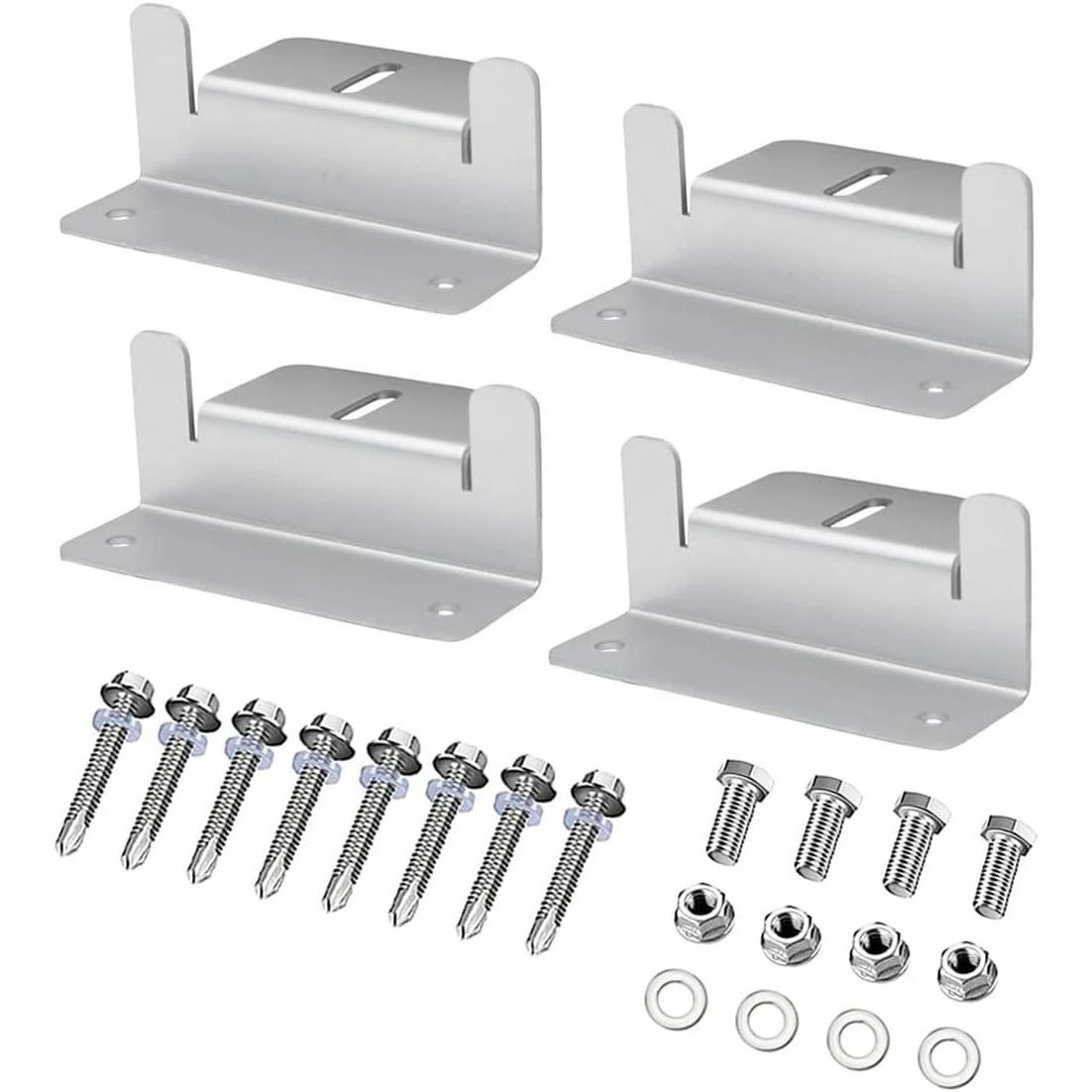 16Pcs/Set Solar Panel Mounting Bracket Kits 4/8 Units Solar Panel Aluminum Mounting z Bracket Supporting for RV, Roof, Boat
