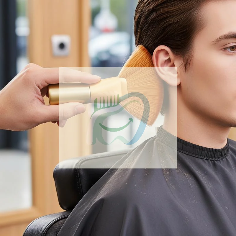 Fan-Shaped Barber Neck Duster Brush, Soft Bristle Hair Cutting Cleaning Brush, Professional Salon Hairdressing Tool