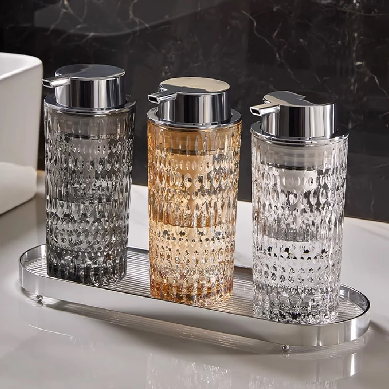 

Glass Bubbler Emulsion Bottle Bathroom Soap Bottle Hand Sanitizer Shampoo Water Bottle Bathroom Decoration Bathroom Accessories