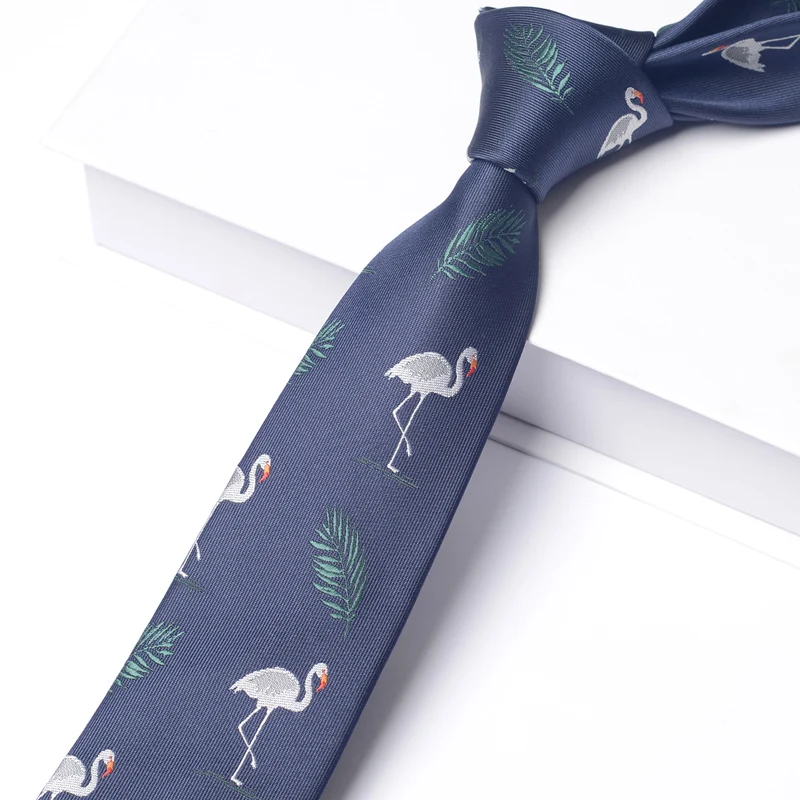 High Quality Animal Embroidery Jacquard Personalized Pattern Tie For Men's Business Casual Shirt Accessories 7cm Wide Necktie