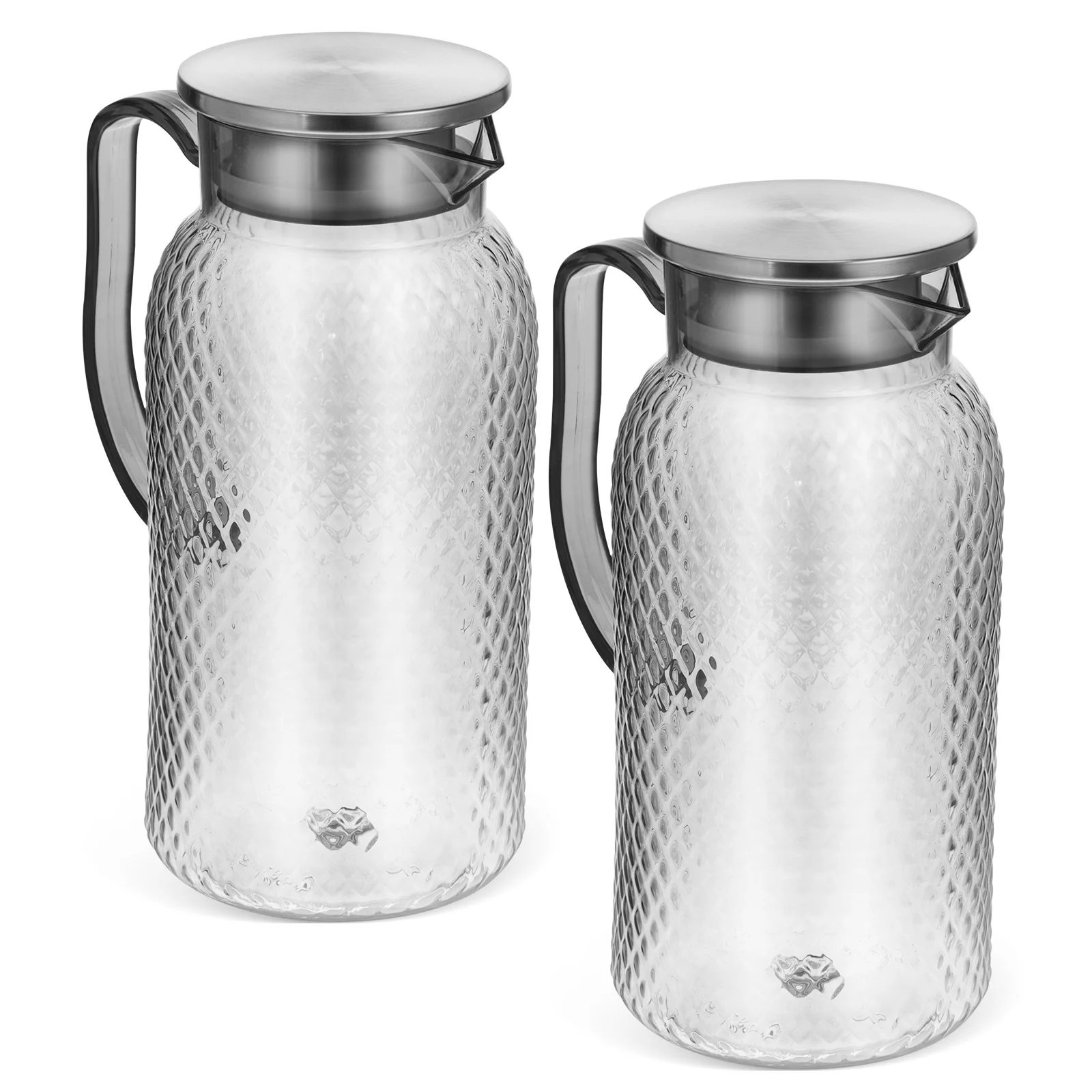 

2 pcs Acrylic Juice Pitchers Large Capacity Plastic Water Jugs with Lid for Parties Tea Coffee Storage Kitchen Bar Items