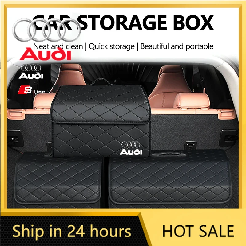 

Горячая новинка 2026: Кожаный органайзер для багажника автомобиля, аксессуар для хранения в салоне для Audi S5 B8, S3, S4, S6, Sline, A8, Q2, A1, A2, Q4, Q5, A3, A6