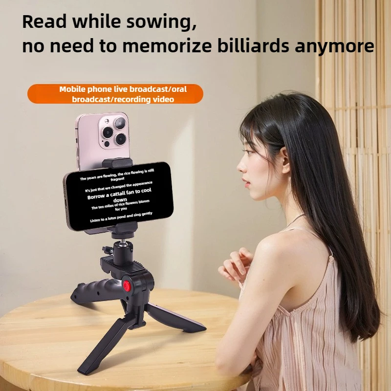 Phone Teleprompter Prompter Stand for Phone Live Broadcast Desktop Handheld Stand Video Subtitle Speech Read Tripod Accessories