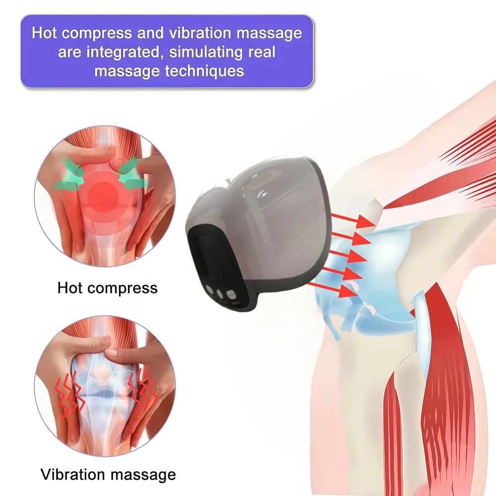 

Wireless Rechargeable Electric Infrared Laser Heating Therapy Knee Massager Physiotherapy Cold Knees Pain Relief Kneecap