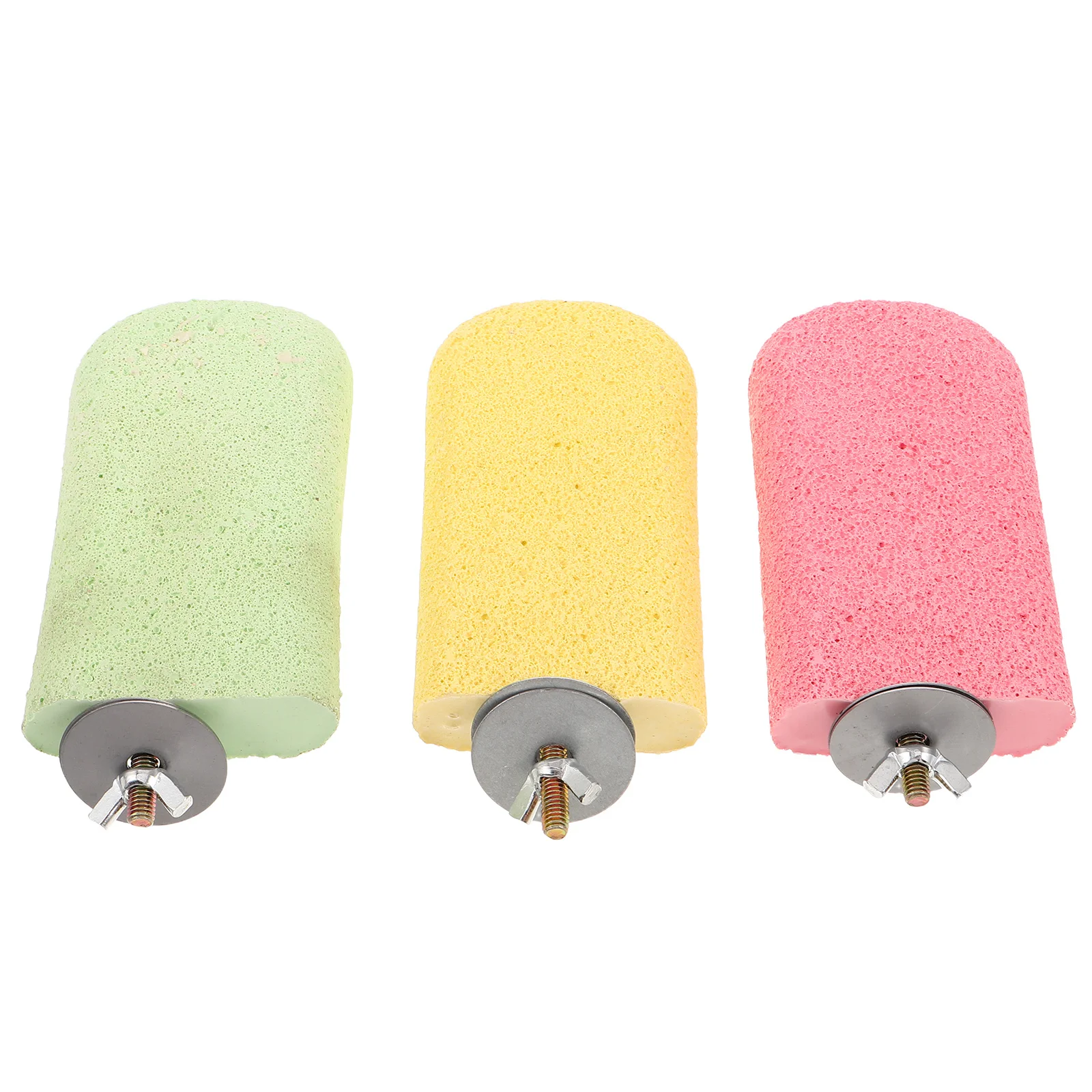 

3Pcs Parrot Perch Flat Shelf Standing Platform Sand Coated Claw Beak Grinder for Cage Parakeets Cockatiels Bird Playground