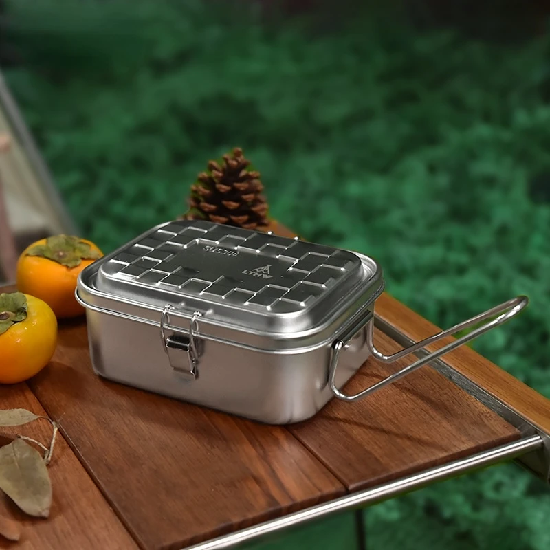 

Outdoor Sealing Box of Lunch Box Stainless Steel Camping Picnic Heating Leak Proof Lunch Box Tableware Box Kichen Cookware New
