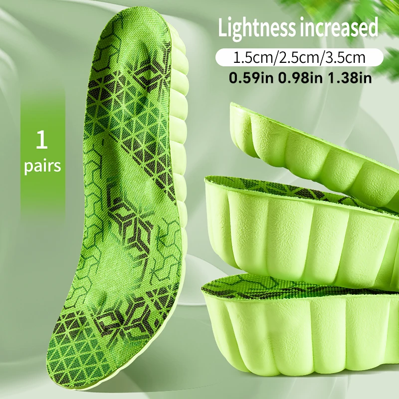 نعل داخلي مريح لرفع الكعب من مادة TPU بطول 1.5 سم إلى 3.5 سم - وسادة معززة من Mugwort، حشوات أحذية مصعد غير مرئية