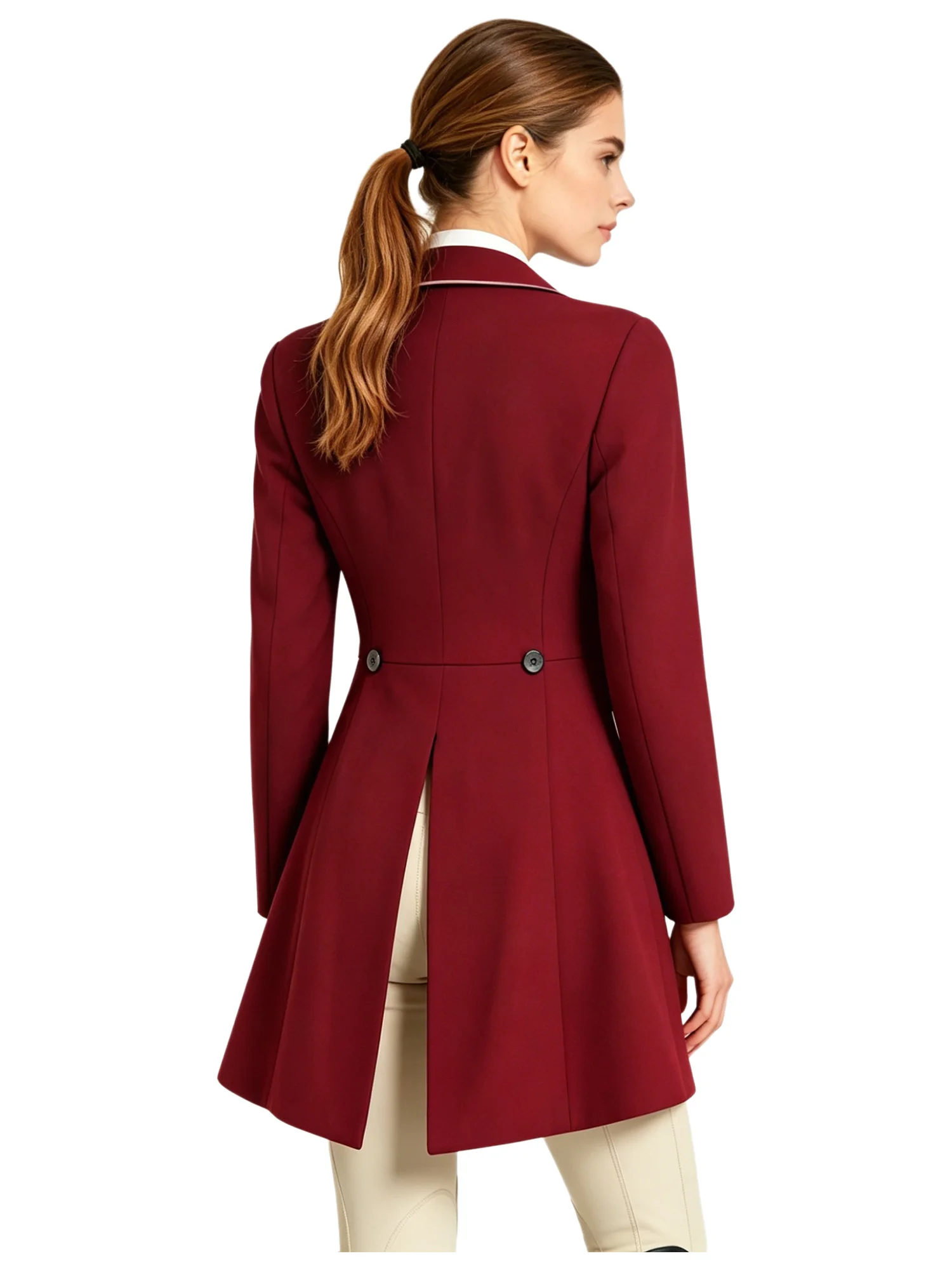 

Women Double Breasted Equestrian Tailcoat Notched Lapel Long Sleeve Stretchy Lightweight Breathable for Horse Riding Dressage