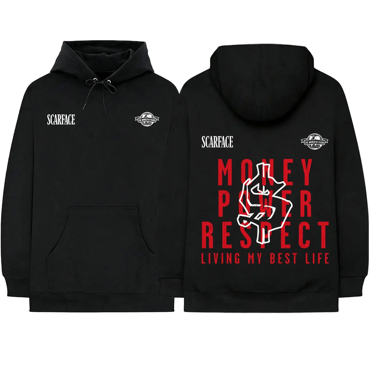Sudadera con Capucha de la Película Scarface, Tony Montana, Al Pacino, The World Is Yours, Ropa de Moda para Hombre y Mujer, Sudadera de Manga Larga Oversize