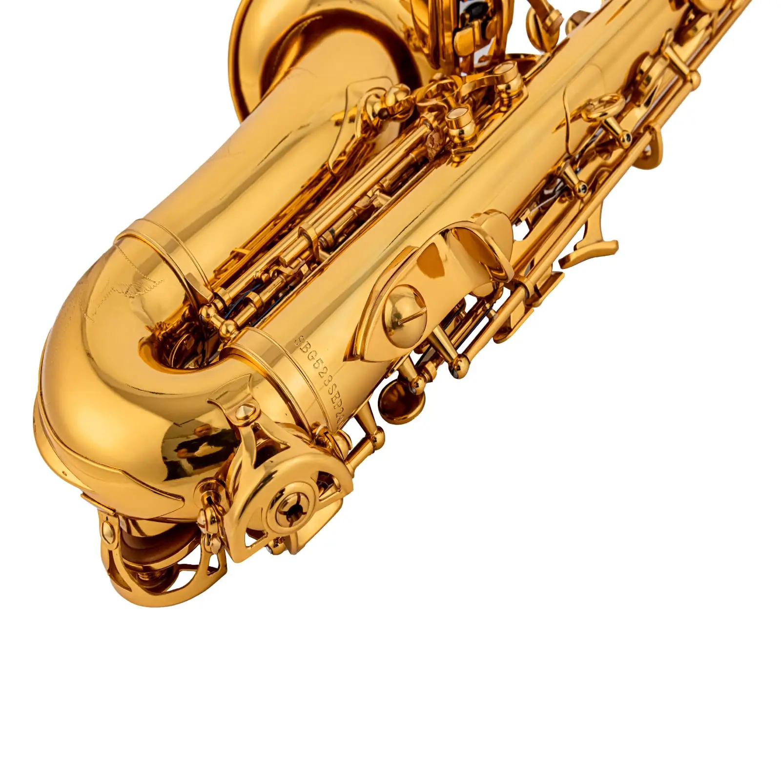 AUROSUS SB-G CURVED SOPRANO SAXOPHONE YELLOW BRASS BODY & KEYS GOLD LACQUER FINISH