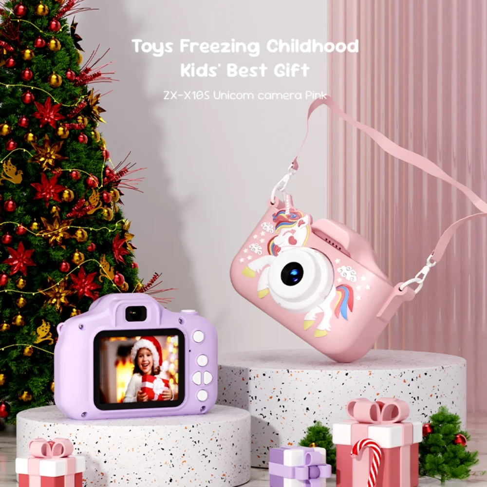 กล้องเด็กน่ารัก Vyvylabs ความละเอียด 1080P HD กล้องวิดีโอดิจิตอลสำหรับเด็กเล็ก หน้าจอ 2.0 นิ้ว พร้อมเคสซิลิโคน ของเล่นสำหรับคริสต์มาส