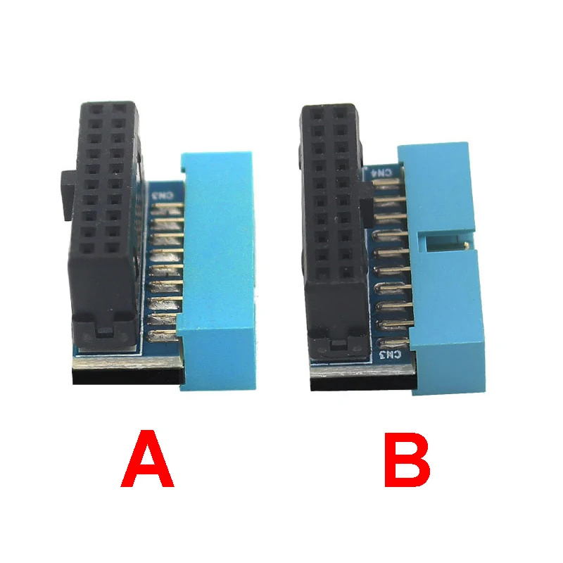 Computer Motherboard Header Adapter Connector USB 3.0 19Pin / 20Pin 90 Degree Desktop Converter Desktop Computer Accessories