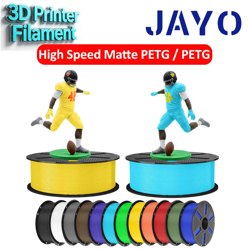 JAYO PETG/High Speed Matte PETG 3D-Drucker-Filament 1,1 kg/Rolle, sauber gewickeltes Filament, vakuumverpackt, 3D-Druckmaterial