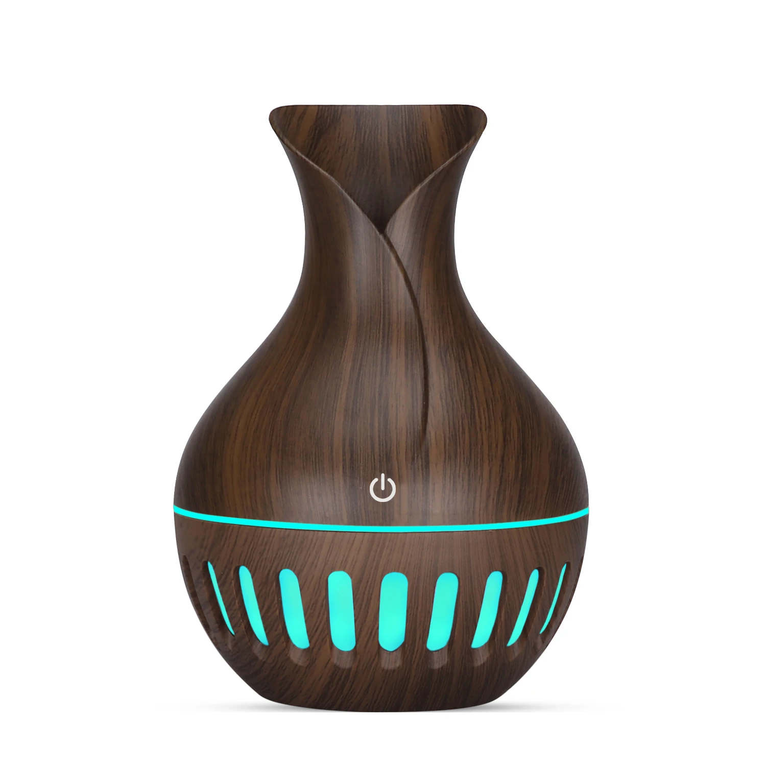 Umidificatore d'aria Aroma essenziale diffusore di olio ultrasuoni grano di legno umidificatore USB Mini nebulizzatore luce a LED