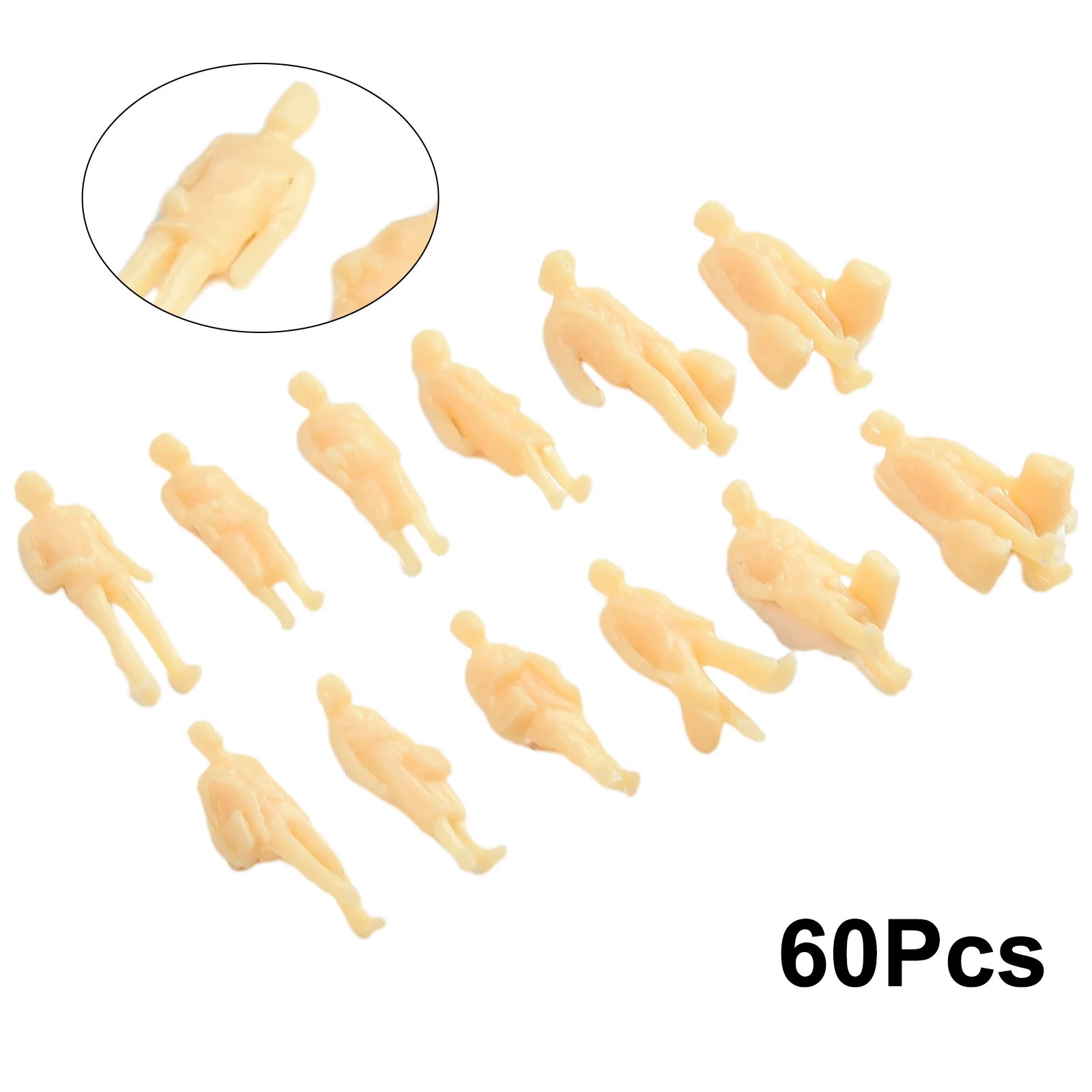 60-pcs Model Figures 1:87 Unpainted H0 Figures Standing H0 Accessories Plastic For Railway And Building Layout For DIY Landscape
