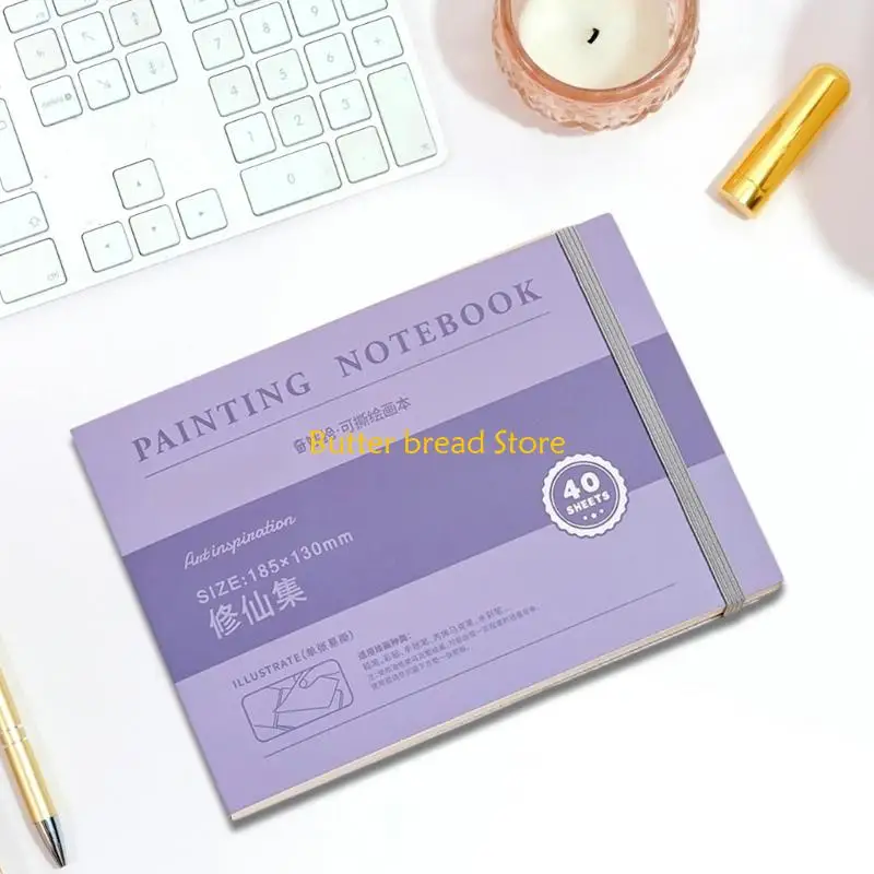 W89C Buku Catatan Gambar Mudah Robek Buku Catatan Air Buku Mudah Robek Perlengkapan Seni Buku Gambar Kecil