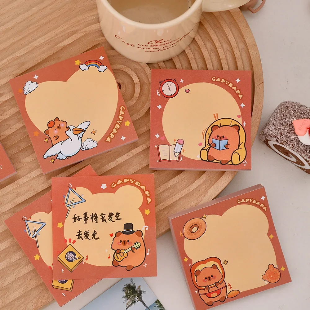 More 30 Colors Adorable Capybara Sticky Notes Memo Pads Set for Students Office School Home 50/200/400 Sheets