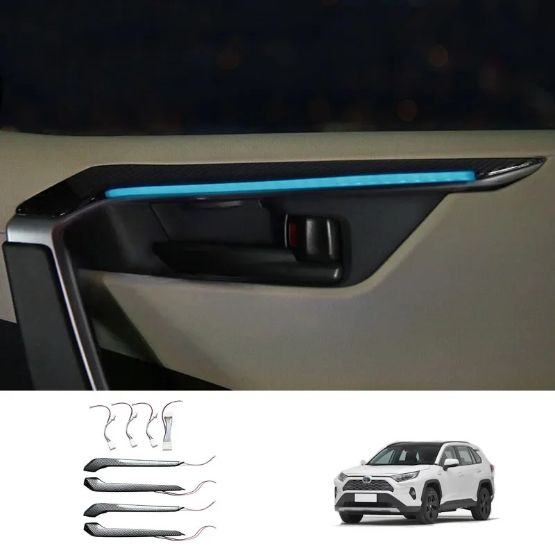 Willanda Car Door Armrest Trim Ambient Light for RAV4 2019-2024 Four-Door Panel Replacement Atmosphere Jewelry