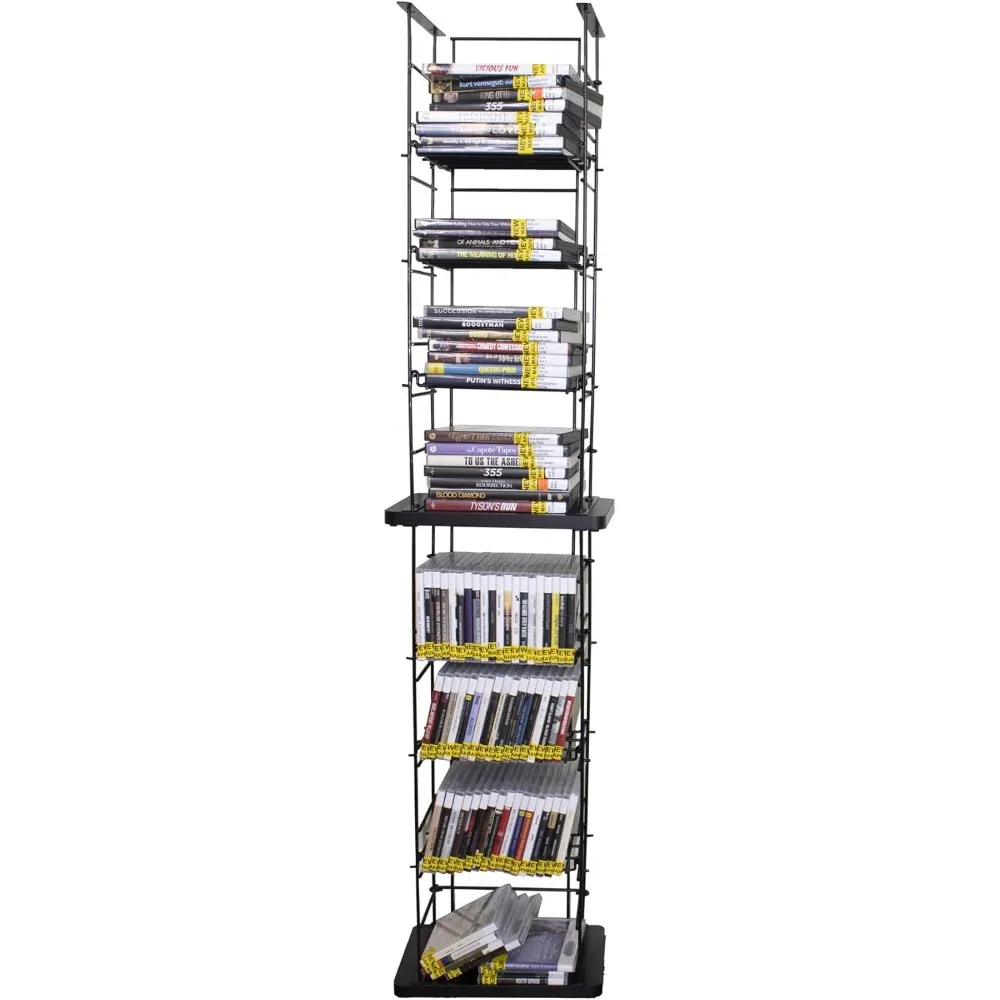 

CD Tower Media Rack DVD Organizer Video Game Blu Ray Storage Holds 176 Single CDs
