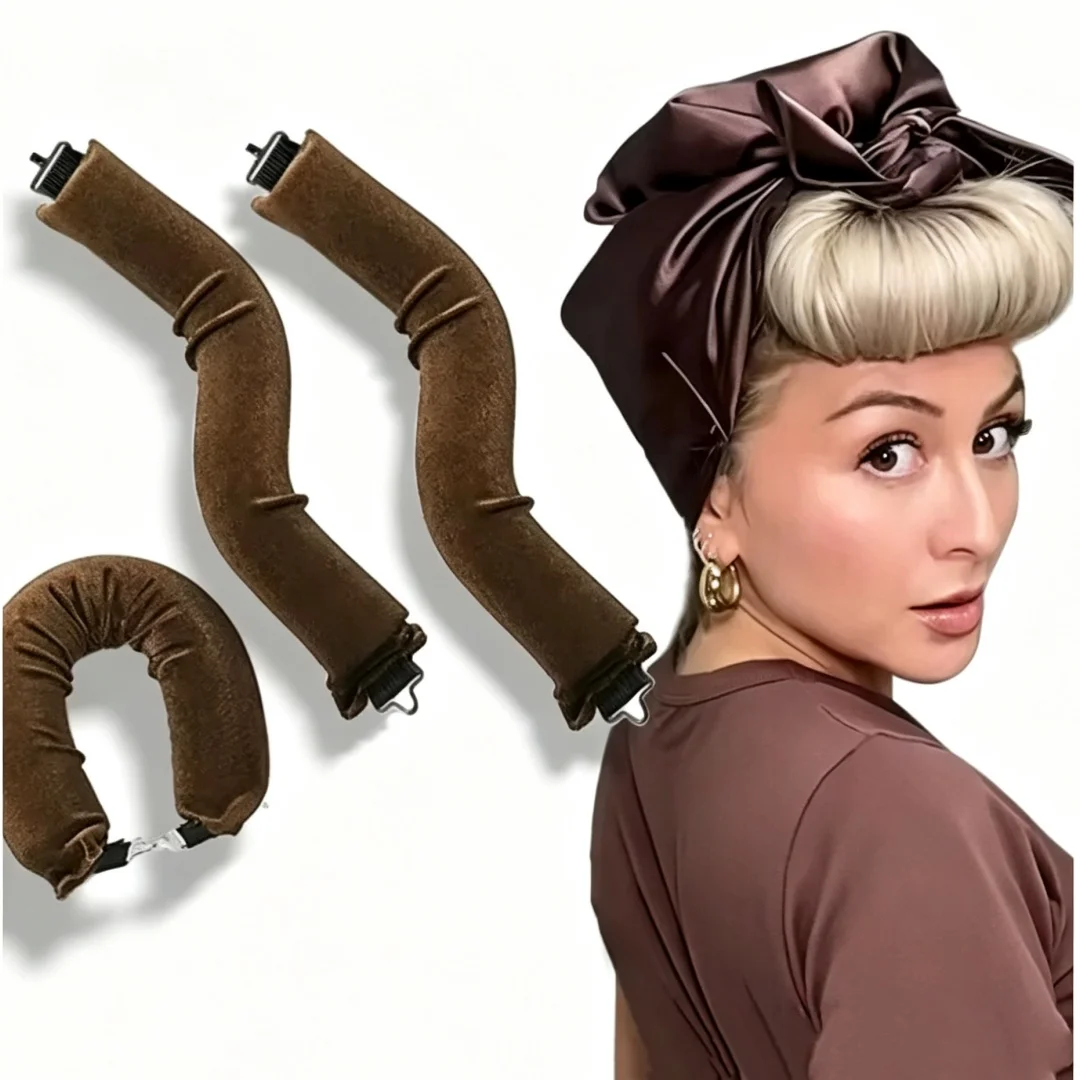 Heatless Hair Curling Rod Headband No Heat Soft Flexi Rollers Lazy Curls with Hook Sleeping Hair Styling Tool for Natural Look