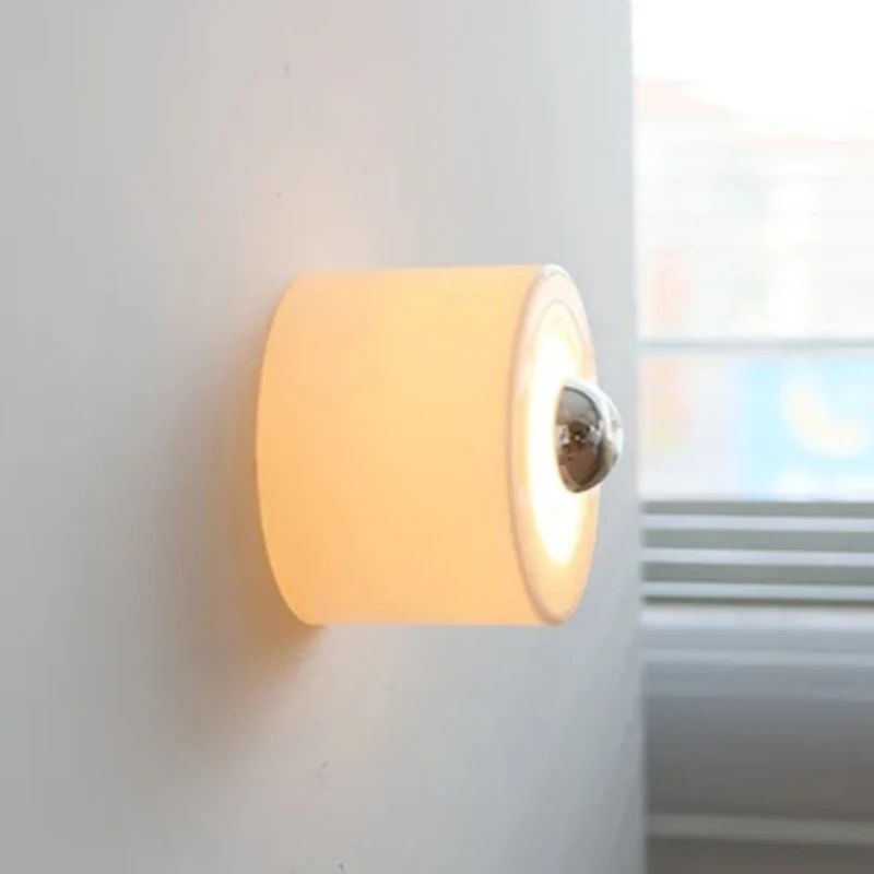 

Medieval Bauhaus Glass Small Wall Lamp Minimalist Artistic Decoration Atmosphere Hallway Reading Sconces Headlights Bedroom Cafe