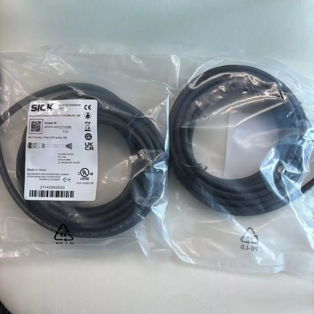 

sick brand original YF2A2D-050UV2XLEAX part no. 2114296 Sensor/actuator cable CONNECTORS AND CABLES
