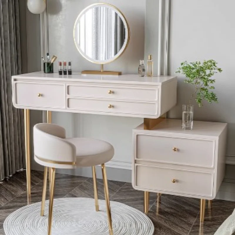 Mirror Professional Dressing Table Nordic Natural Makeup Shelf Dressers Cabinet Modern Coiffeuse De Chambre Room Furniture