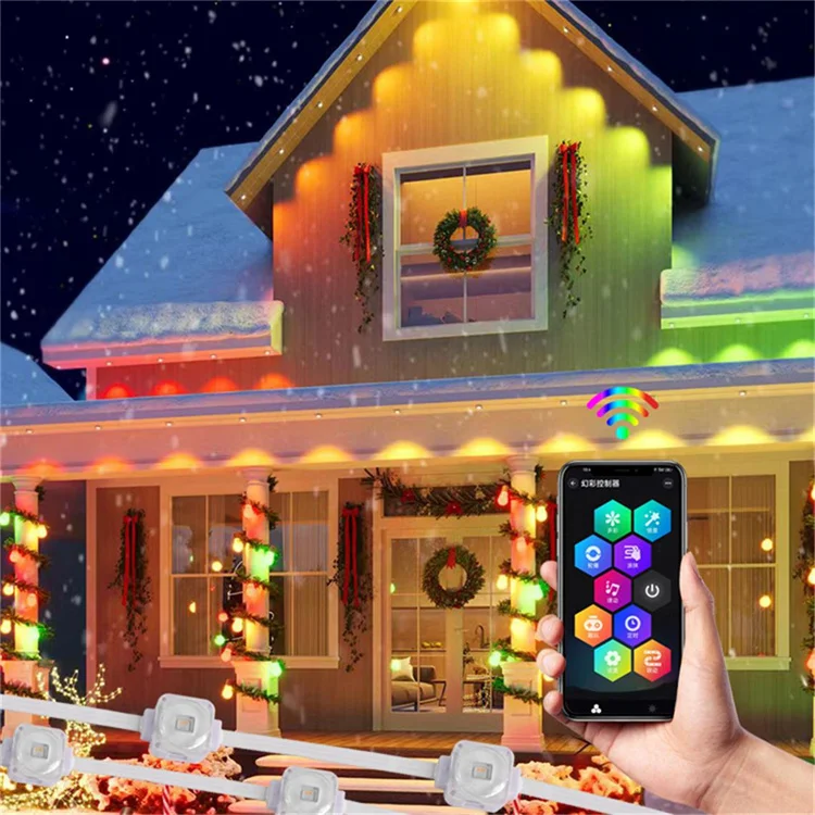 Colorful LED Christmas Tree Decoration Lights High-quality Outdoor Waterproof Eaves Lights LED  Point Light