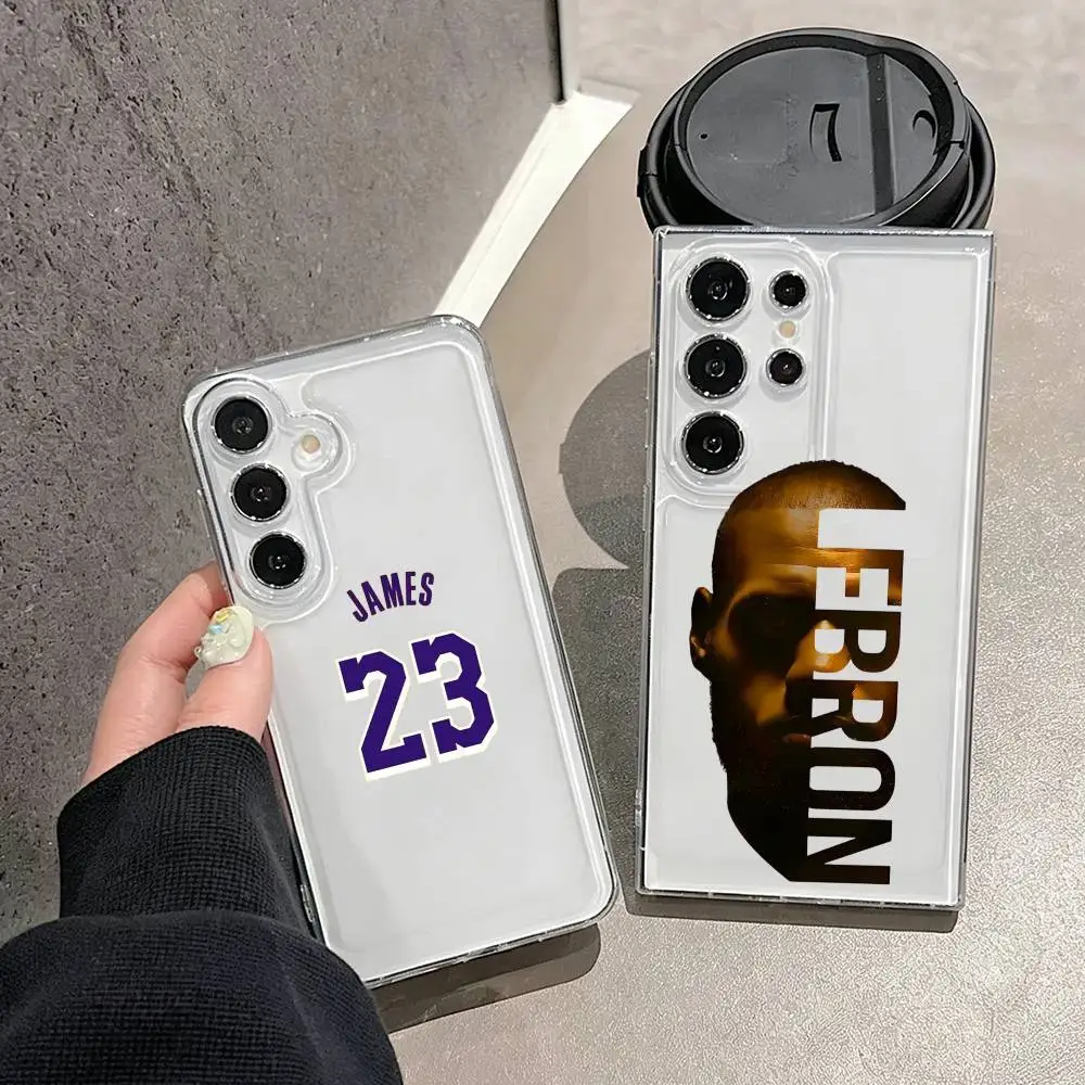 Basketball LeBron James No23 Phone Case For Samsung S25,S24,S21,S22,S23,S30,Ultra,S20,Plus,Fe,Note,10,9,5G Transparent Cover