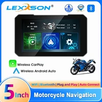 LEXXSON 5 pulgadas inalámbrico CarPlay Moto Android Auto portátil Digital motocicleta tablero GPS motocicleta pantalla de navegación