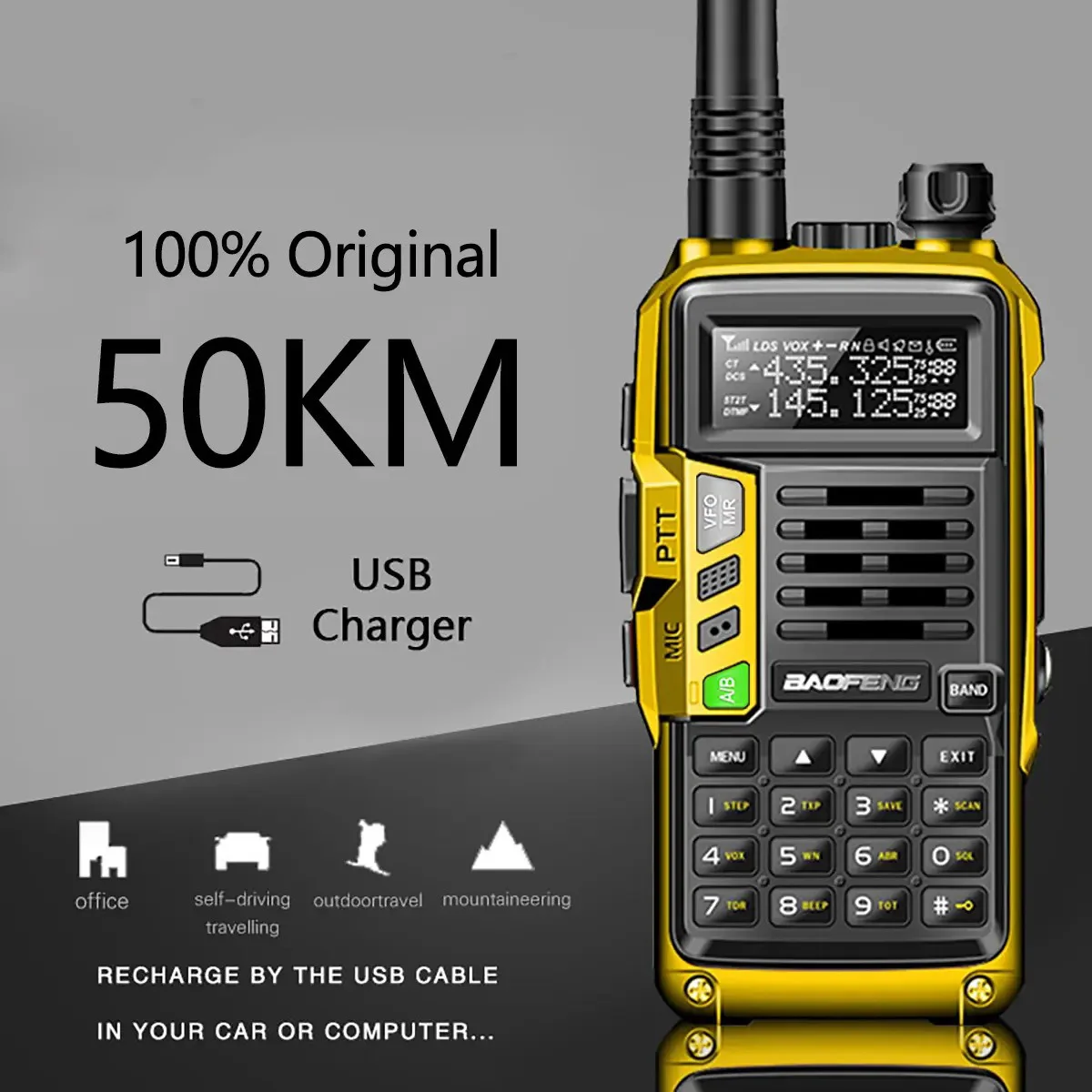 Baofeng UV-S9PLUS مكافحة سقوط لاسلكي تخاطب الأشعة فوق البنفسجية قطعة مزدوجة في الهواء الطلق الغبار عالية الطاقة يده قسط الاتصال الداخلي الأصلي