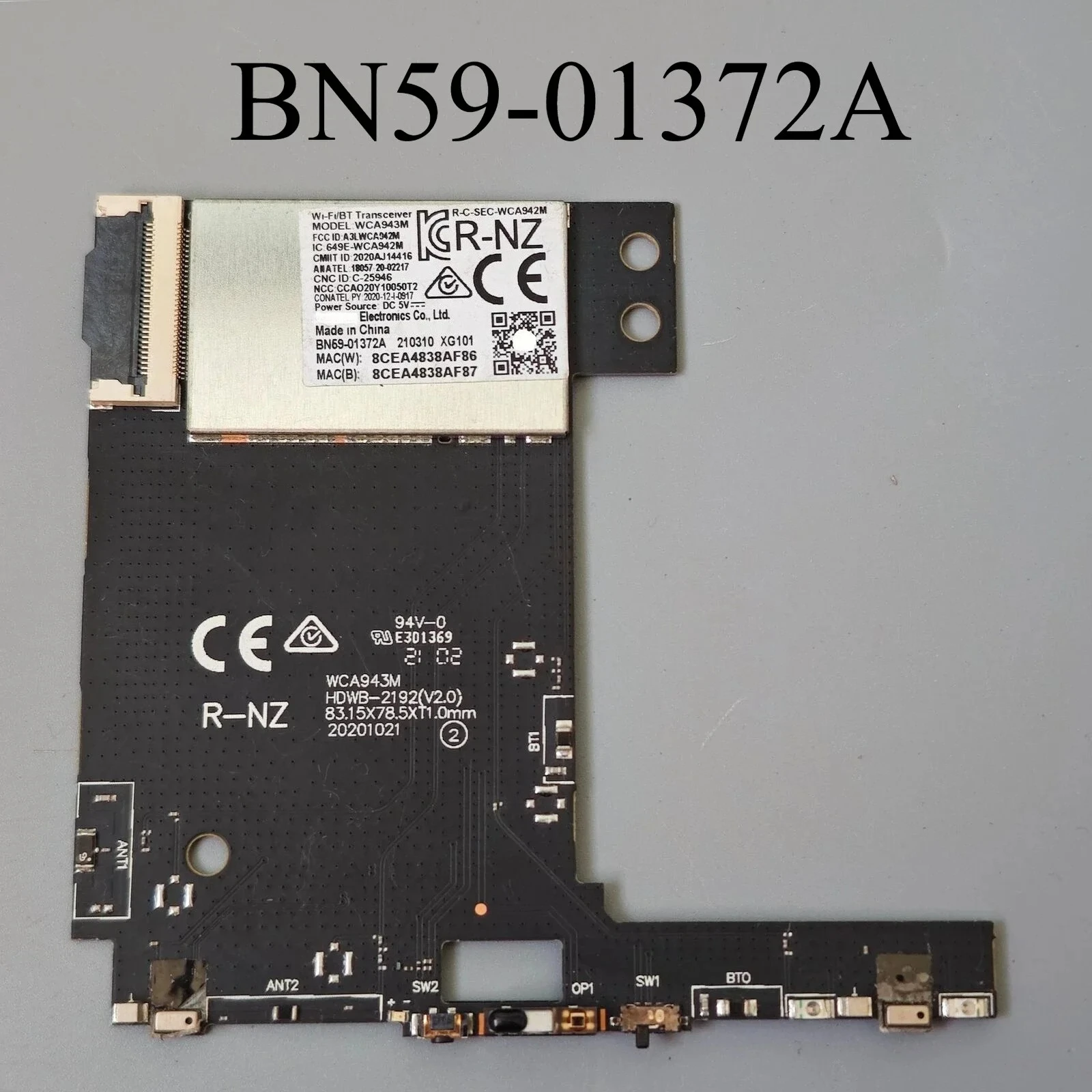 

BN59-01372A WCA943M HDWB-2192 Wi-Fi and Bluetooth Wireless Module is for Samsung QE65QN700AT QN65QN800AF QN65QN800AG QN65QN800AK