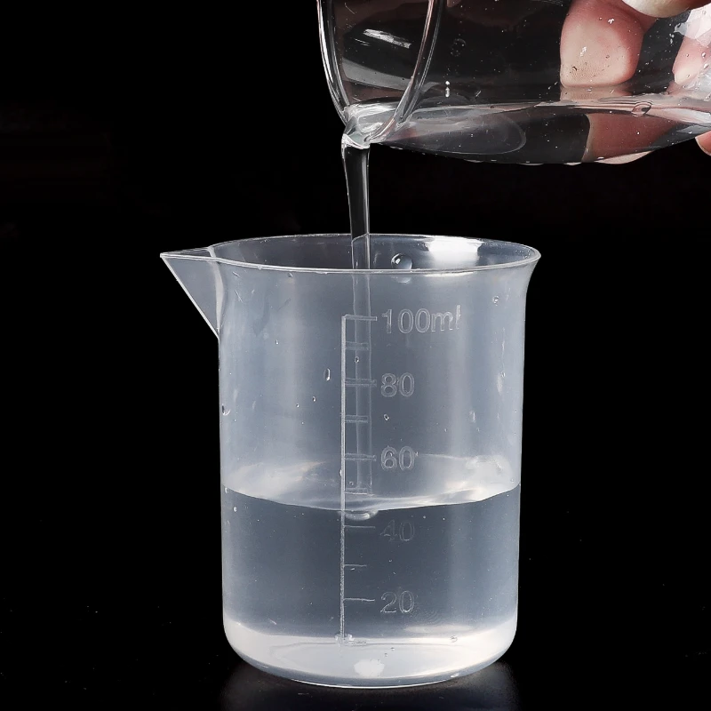 1/50pcs 100ML Plastic Measuring Scale Cup Lab Transparent Graduated Liquid Measuring Container Small Beakers Without Handle