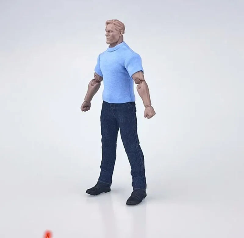 CCN1207 1/12 남성 군인 패션 티셔츠 반팔 솔리드 컬러 탑 액세서리 장난감 맞는 6 인치 액션 피규어 바디 장식