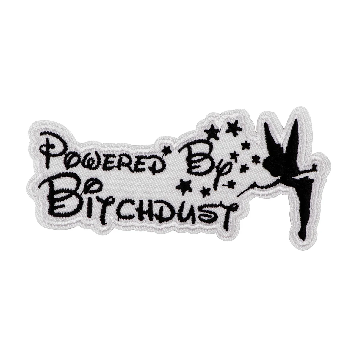 Elf Quotes Black and White Embroidered Patches For Clothing DIY Badge Adhesive Cartoon Patches On Clothes Stickers Appliques