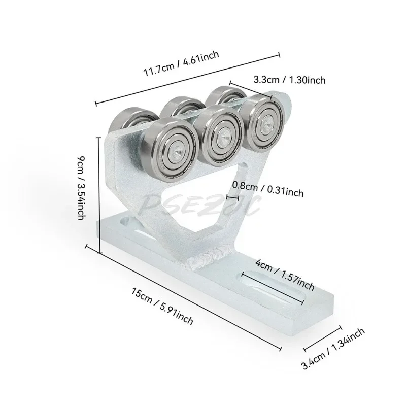 Pulley Component Y-shaped Six Wheel Industrial Lifting Slide Rail Accessory High Load-bearing Pulley 1-5/8 Wide Channel Steel
