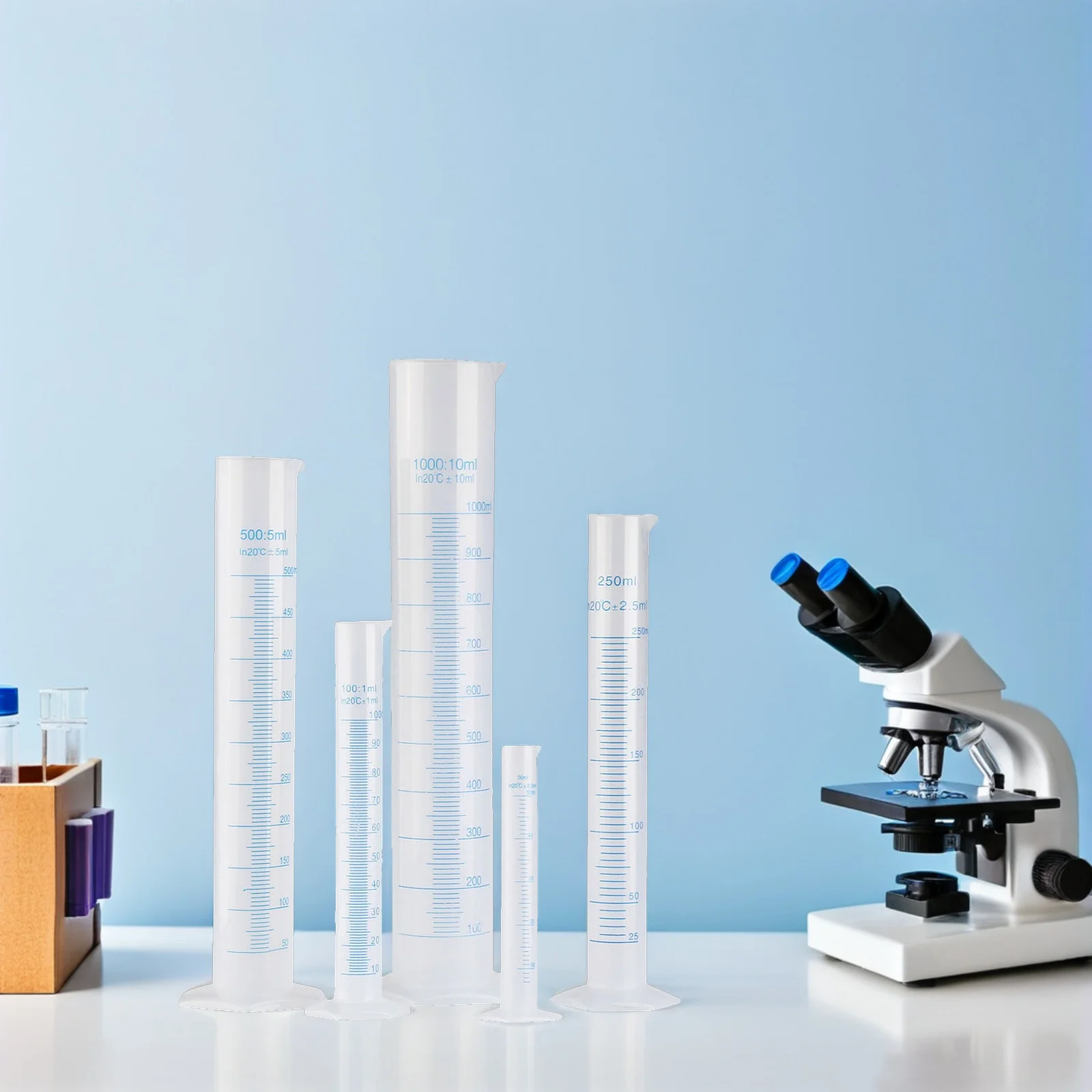 

5Pcs Measuring Cylinder with Graduated Scale Plastic Scientific Cylinder Clear Lab Tool for Chemistry School Experiments Testing