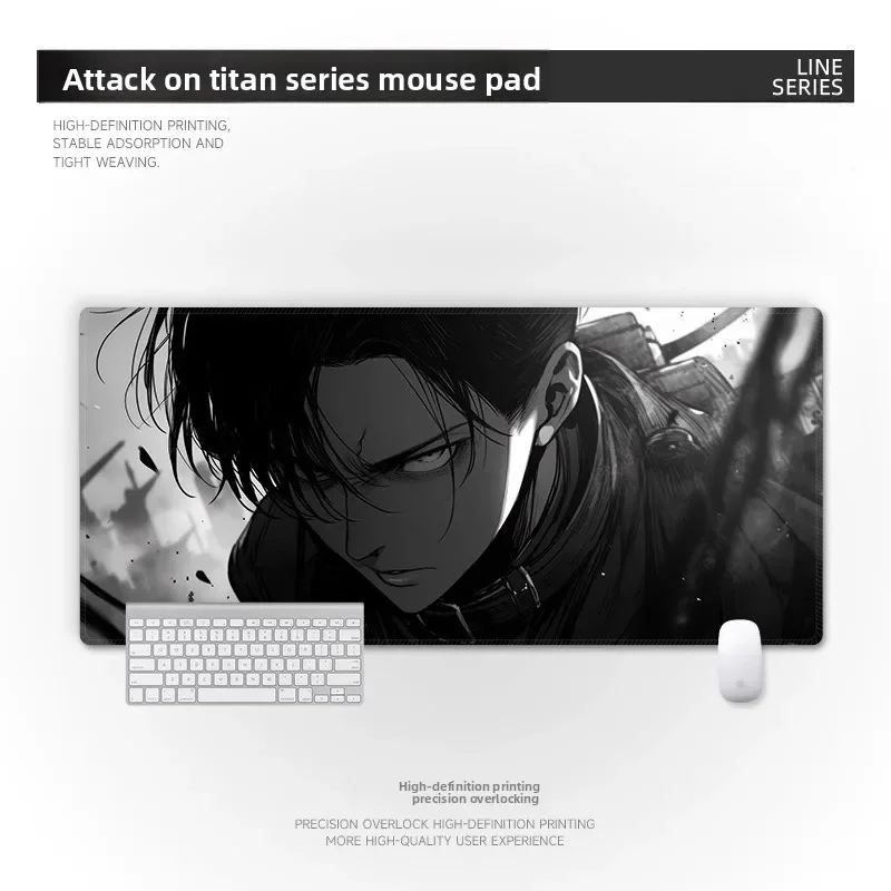 

2025Attack On Titan Mouse Pad Leather Oversized 2D Anime Eren Jaeger Table Mat Japanese Anime Desk Mat Gamer Anime Lovers