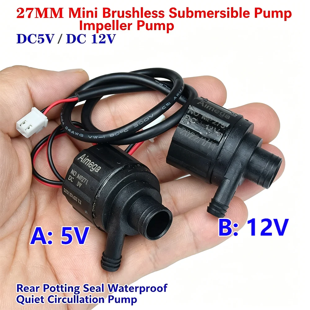

DC 5V 12V Micro Brushless Water Rockery Circulation Pump Mute Submersible Impeller Centrifugal Pump DIY Dispenser Fountain