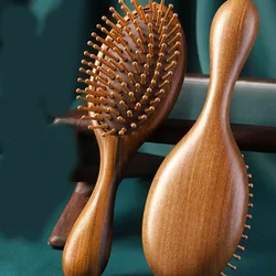 빗 Golden Silk Green Sandalwood Air Bag Comb Air Cushion Anti Static Massage Wood Comb Curly Hair Comb Brush Hair Curly Hair