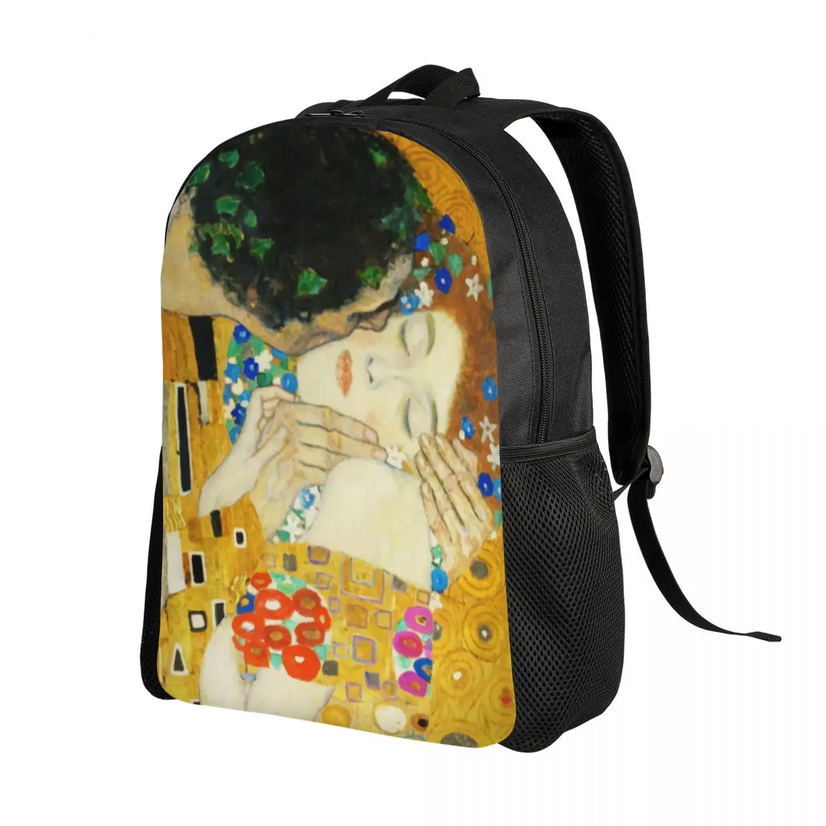 Customized Klimt Kiss Backpacks Women Men Basic Bookbag for College School Gustav Klimt Freyas Art Bags