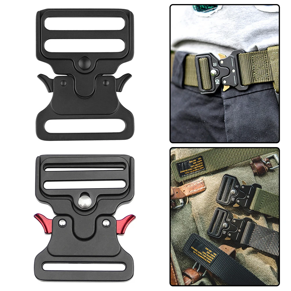 50/52mm Tactical Belt Buckle Nylon Zinc Metal Quick Release Buckle Outdoor Combat Training Tactical Belt Buckle Hunting Acces