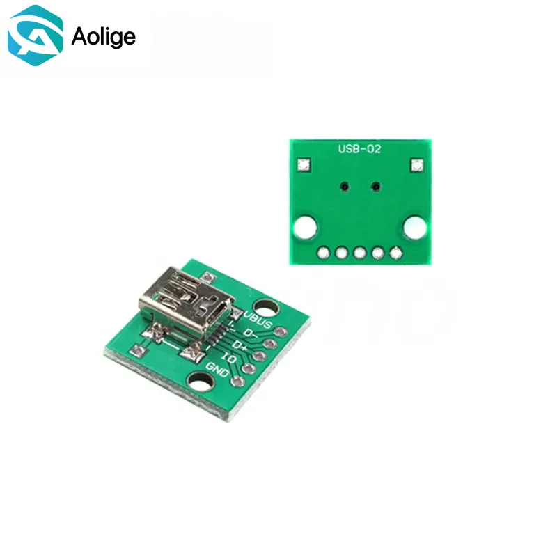 

5/50/100 шт. Javino DIY-коннекторы (штекеры) - комплект адаптеров MINI/MICRO USB на 2,54 мм 5-контактный DIP-разъем (гнездо)