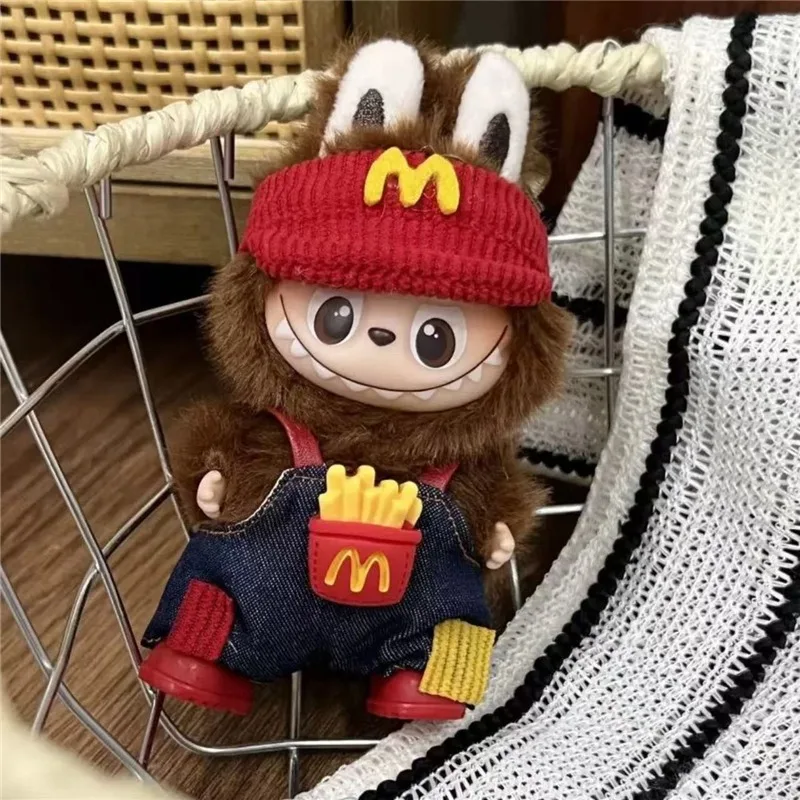 4.0 The Monsters Pin Love Series For Labubu Doll Workwear Fast Food French Fries Cosplay Clothes Fashion Coffee Ropa Clothing