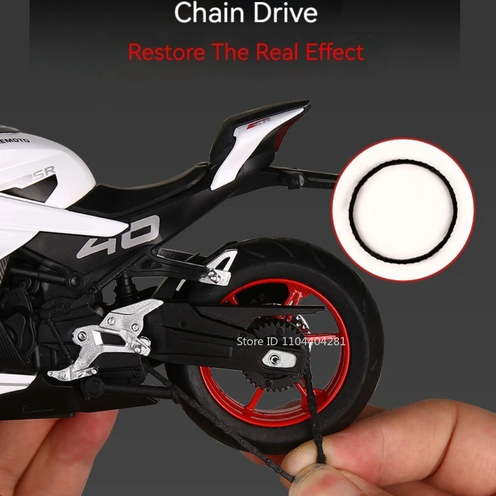 1:12 CFMOTO Spring Breeze 450SR Legering R NineT Motorfiets Model Speelgoed Auto Voorwiel Stuur met Licht Motor Jongen Verjaardagscadeau