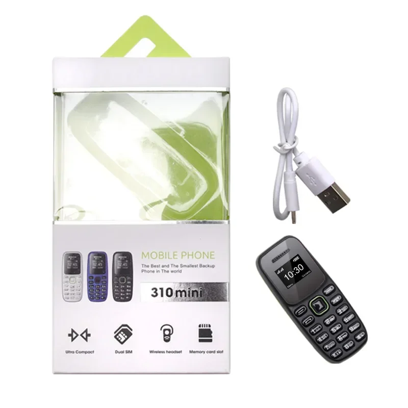 UNIWA BM310 Mini Mobiele Telefoon Dual Sim FM Radio 2G GSM Ontgrendeld Telefoon MTK6261D 0.66 inch Super dunne GSM Kleine Telefoon