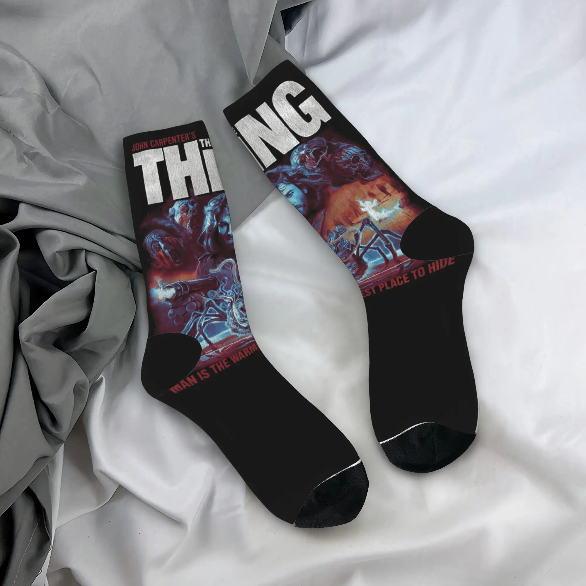 The Thing John Carpenter Horror Sci Fi Socks Men's Women's Socks Novelty Spring Summer Autumn Winter Middle Tube Socks Gifts