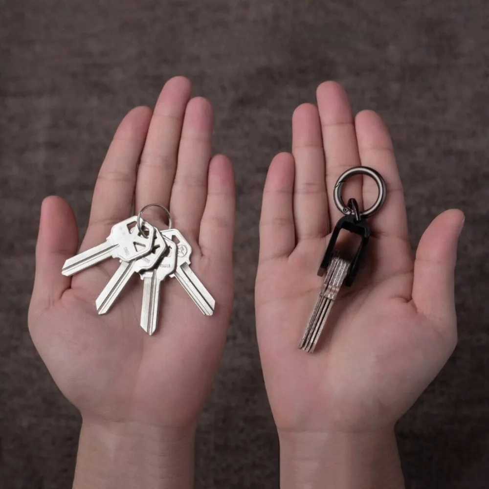 

Portable Mini Key Organizer Holds 2-6 Keys Black Green Keys Case Aluminum Alloy Key Chain for Universal Size