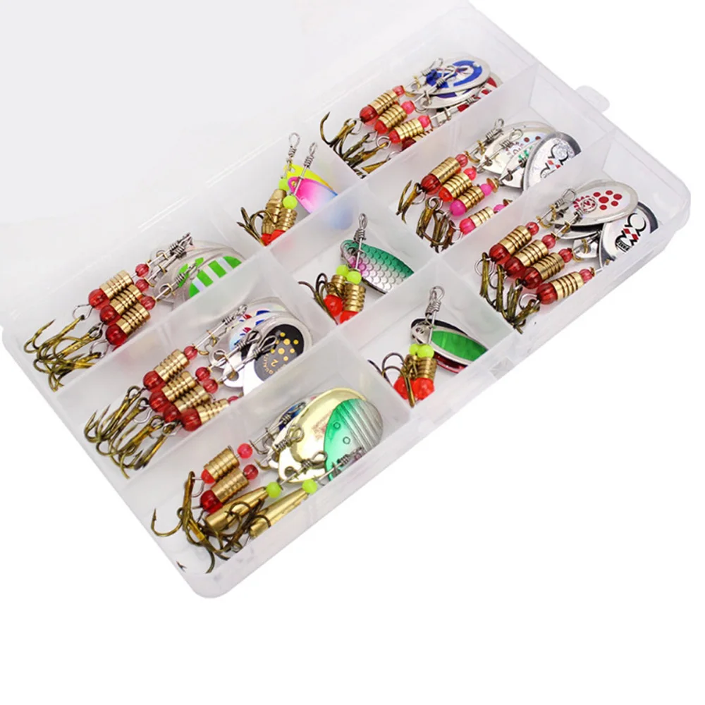 30/10 Stück/Set Spinnköder Löffelköder Angelset Kit Künstlicher Köder Spinner Süßwasser Salzwasser Ausrüstung Angelzubehör