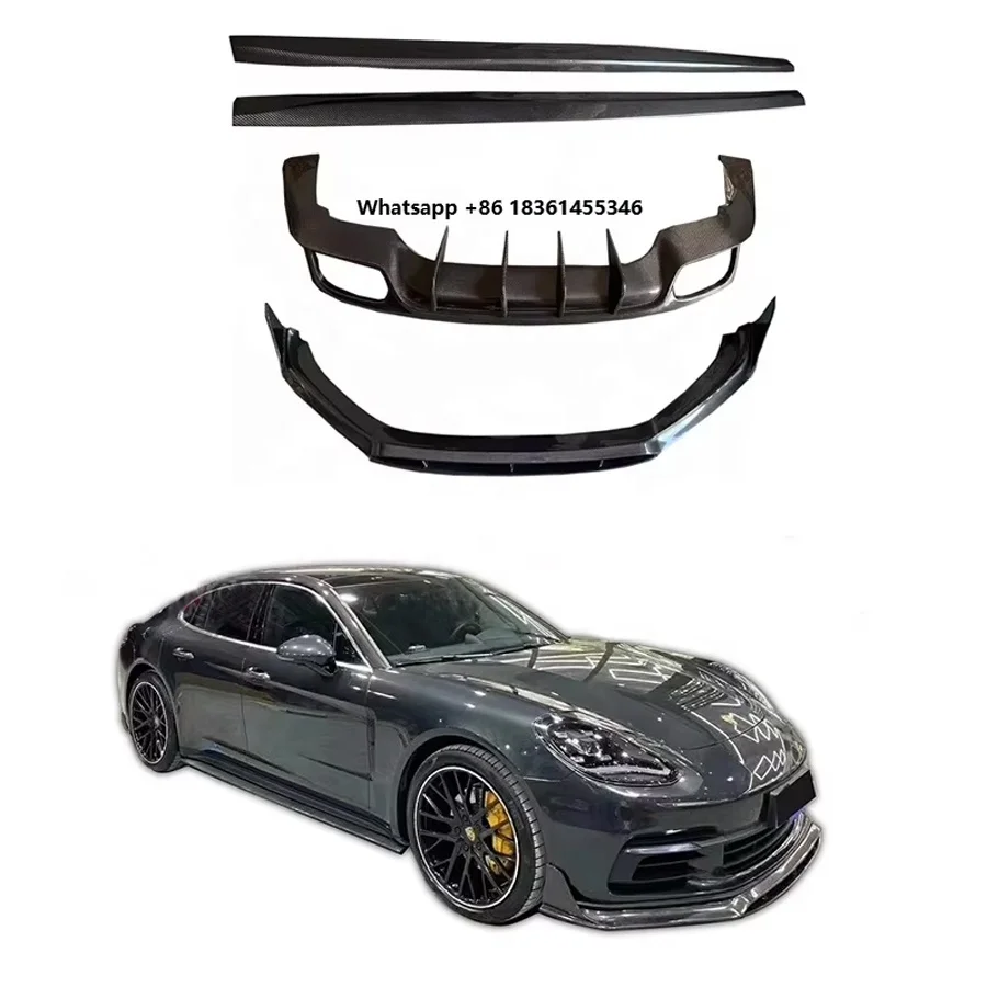 

For 971 & Turbo 2017+ Front Bumper Lip Side Skirt Rear Diffuser Car Bodykit Panamera 971 Carbon Fiber Body Kit